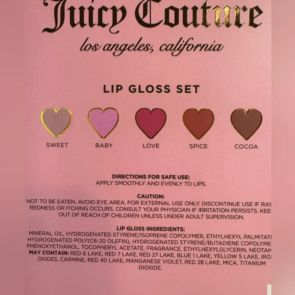 Juicy Couture Lip Gloss Set with Heart Containers